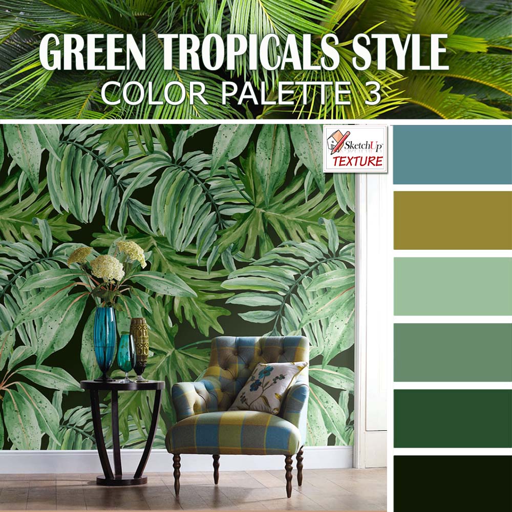 Green tropical style color palette 3 Green tropical style color palette 3