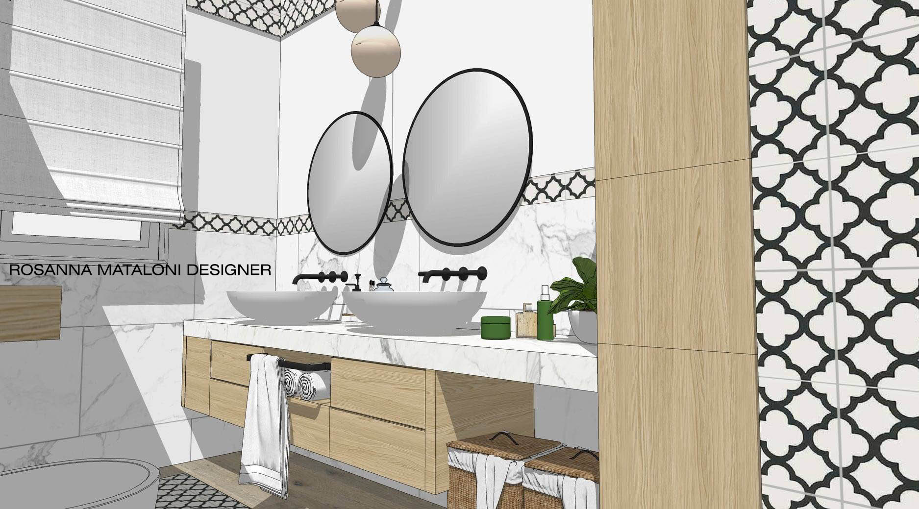 industrial chic style bathroom - Wash Basins area view industrial chic style bathroom - Wash Basins area view