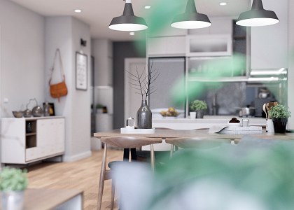LIVING ROOM & KITCHEN