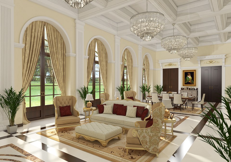 Classic Living Room | vray render by AHMED TAHA - COMET GROUP