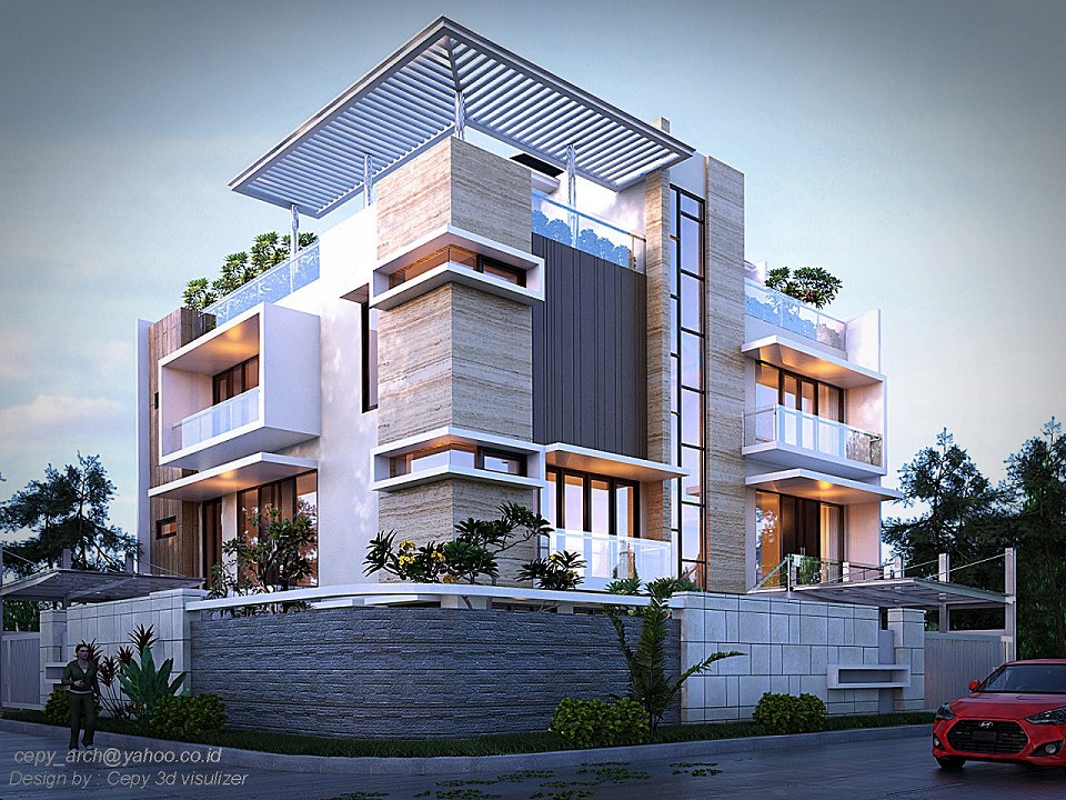 MODERN TWO FAMILY HOUSE | Sketchup 3d model - Vray render by Cepy Sychev