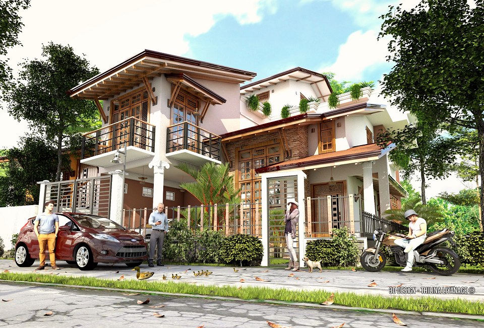 2 STORY MODERN VILLA | vray render by Thilina Liyanage