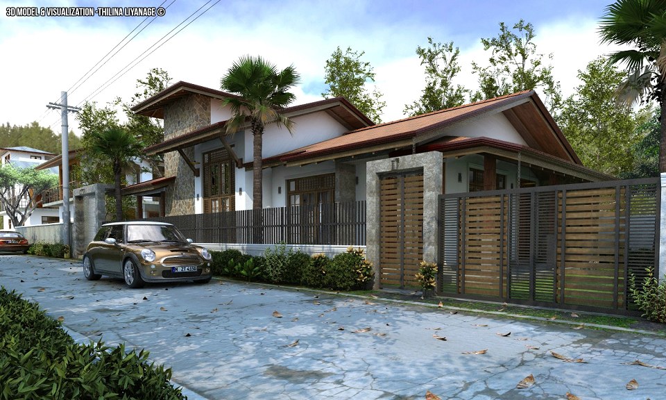 SINGLE FAMILY HOUSE & Visopt | vray render by Thilina Liyanage