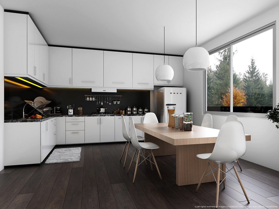 WHITE KITCHEN & VISOPT | render and model By Aryo Widodo Aryo Widodo