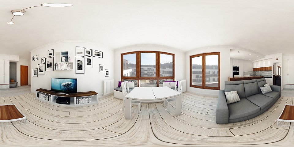 SMALL APARTMENT & VISOPT | panoramic 360 vray render by MICHAŁ ŚLUSARCZYK