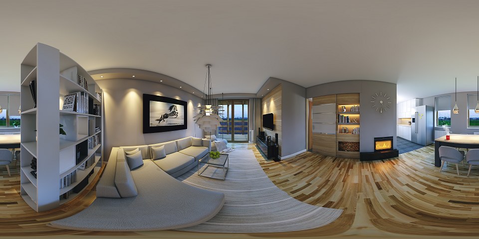 Apartment in Krzeptów | living room - 360 view - by Michal Slusarczyk