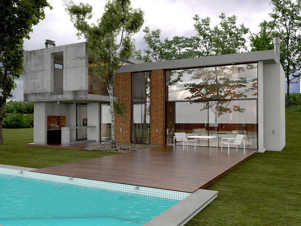 MODERN CONCRETE HOUSE | vray render by Jaimot Martin