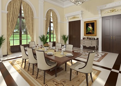 Classic Living Room | vray render by AHMED TAHA - COMET GROUP