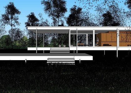 FRANSWORTH HOUSE | Fransworth house sketchup view