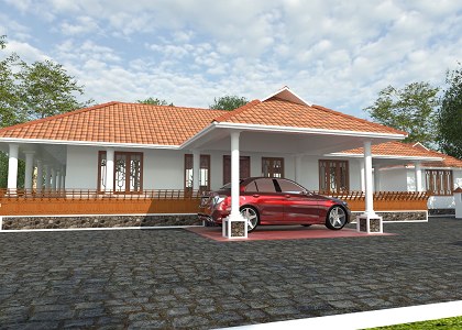 Kerala Traditional Nalukettu | Front View