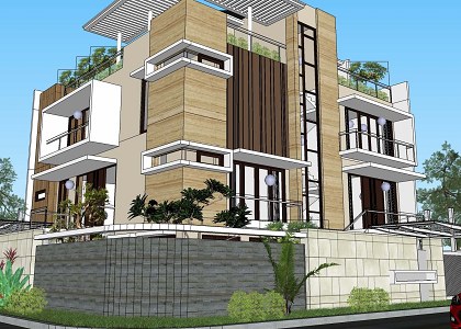 MODERN TWO FAMILY HOUSE | Modern two family house - Sketchup extract