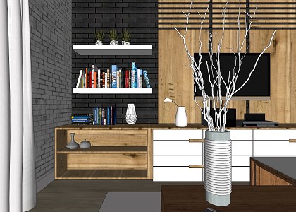 Living Room | sketchup view 3d model by Adnan Ambari