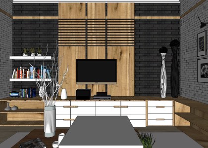 Living Room | sketchup view 3d model by Adnan Ambari