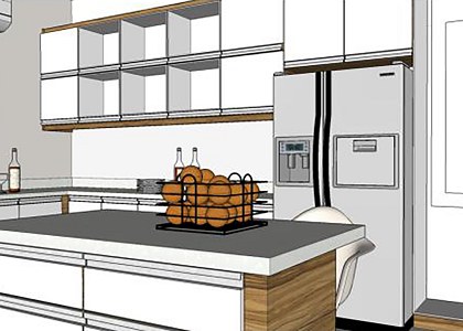 two tone kitchen | raw render by JONAS BANZON