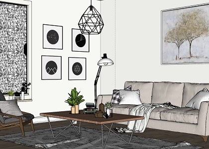 Interior Frozen window | Rendering 3D - sketchup view