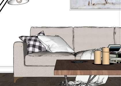 Interior Frozen window | Rendering 3D - sketchup view