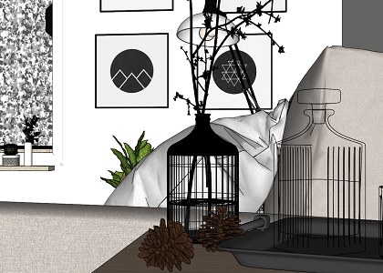 Interior Frozen window | Rendering 3D -sketchup view