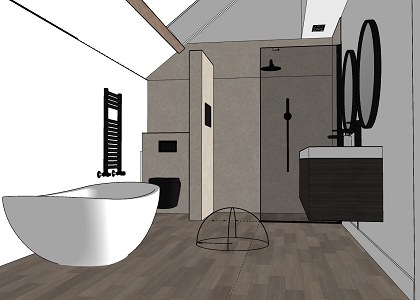 Minimal Bathroom - CA project | sketchup view Vray Render