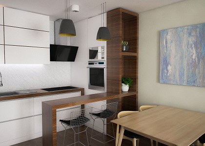 Livingroom + kitchen | vray render by Arber Cungu - view 4