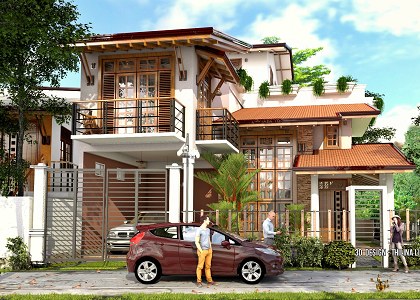 2 STORY MODERN VILLA | vray render by Thilina Liyanage