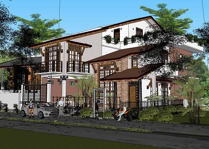 2 STORY MODERN VILLA | sketchup view