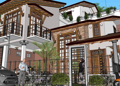 2 STORY MODERN VILLA | sketchup view