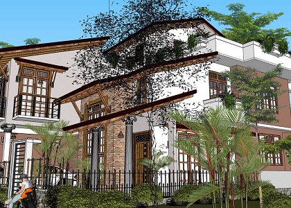2 STORY MODERN VILLA | sketchup view
