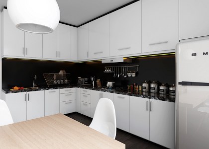 WHITE KITCHEN & VISOPT | render and model By Aryo Widodo Aryo Widodo