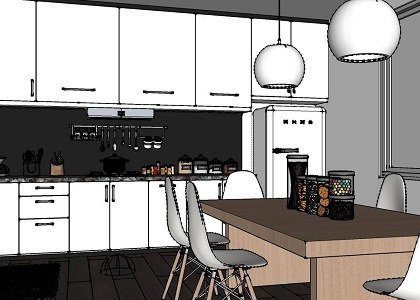 WHITE KITCHEN & VISOPT | exported from SketchUp