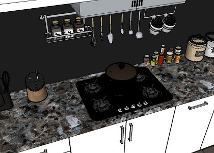 WHITE KITCHEN & VISOPT | exported from SketchUp