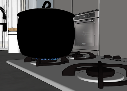 Kitchen Italian Design mod. "concrete" & Visopt | Jpg extracted from sketchup