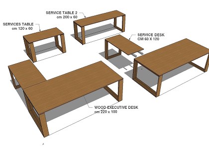 WOOD EXECUTIVE DESK | SketchUp 3D models Arche WOOD EXECUTIVE DESK