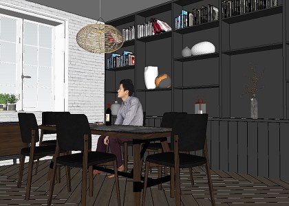 dining room | sketchUp view by Than Nhuyen