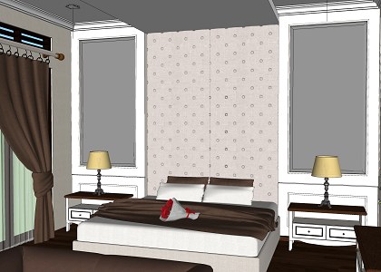 Art Deco Master Bedroom & Visopt | sketchup view 3 - 3d model by Viki Auliya