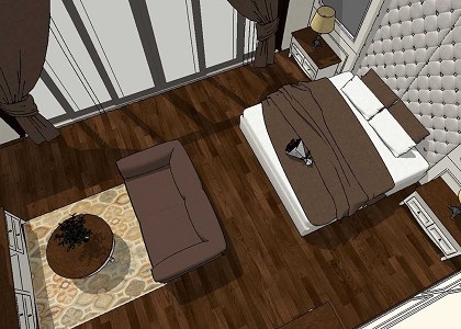 Art Deco Master Bedroom & Visopt | sketchup view 1 - 3d model by Viki Auliya