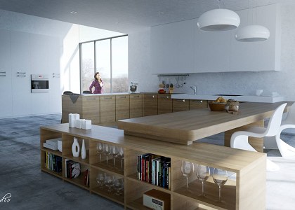 MODERN KITCHEN SEGNO BY COMPPREX | render by KAM Studio Architectural Visualization_