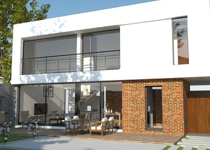Unifamily House - Loft - La Plata | Back View - vray render by JAIMOT MARTIN