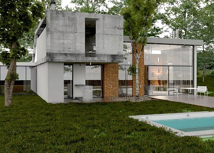 MODERN CONCRETE HOUSE | vray render by Jaimot Martin