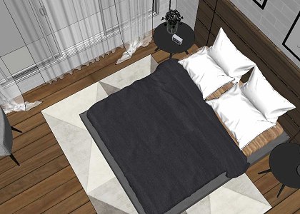 Modern Bedroom | sketchUp view by CANDRA RISANTO