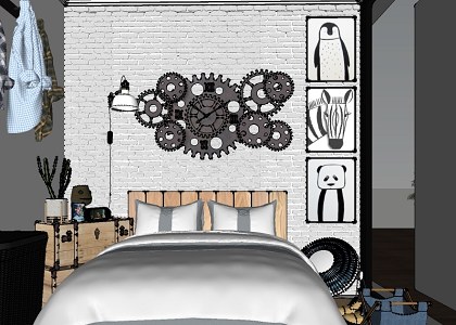 Villa in the forest & Visopt | SketchUp interior wiev