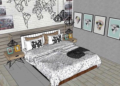 Industrial Bedroom & Visopt | image extracted from sketchup