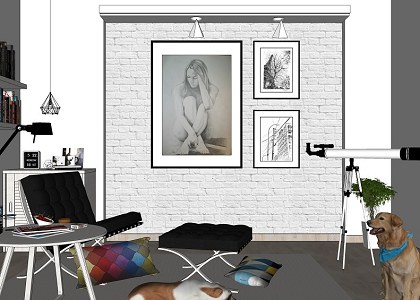 Living Room Corner & Visopt | SketchUp view 3 - 3d model by Alfonsus Sri Agseyoga