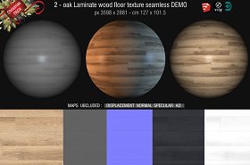 Free textures package Christmas 2018 00052 - 3 oak laminate wood floor texture seamless + maps DEMO