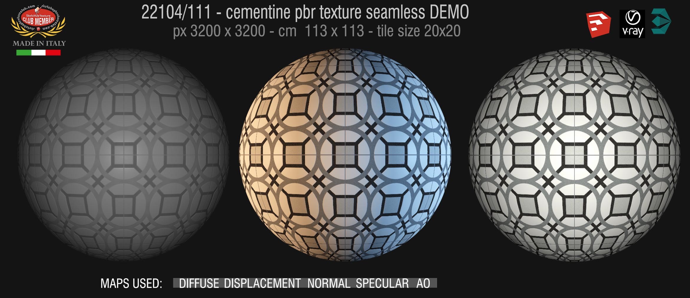 22104/111 cementine tiles Pbr texture seamless DEMO - D_Segni Concrete Look by Marazzi