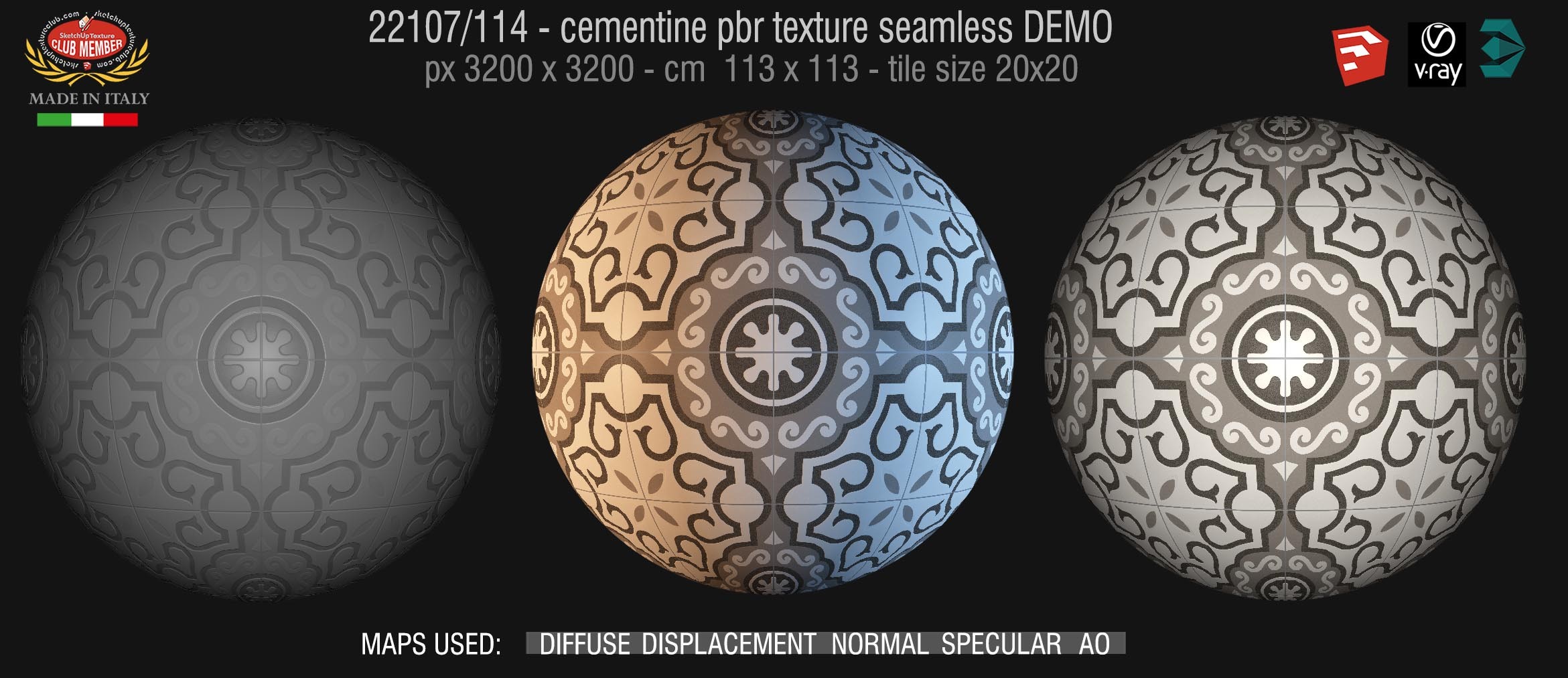 22107114 /cementine tiles Pbr texture seamless demo - D_Segni Concrete Look by Marazzi