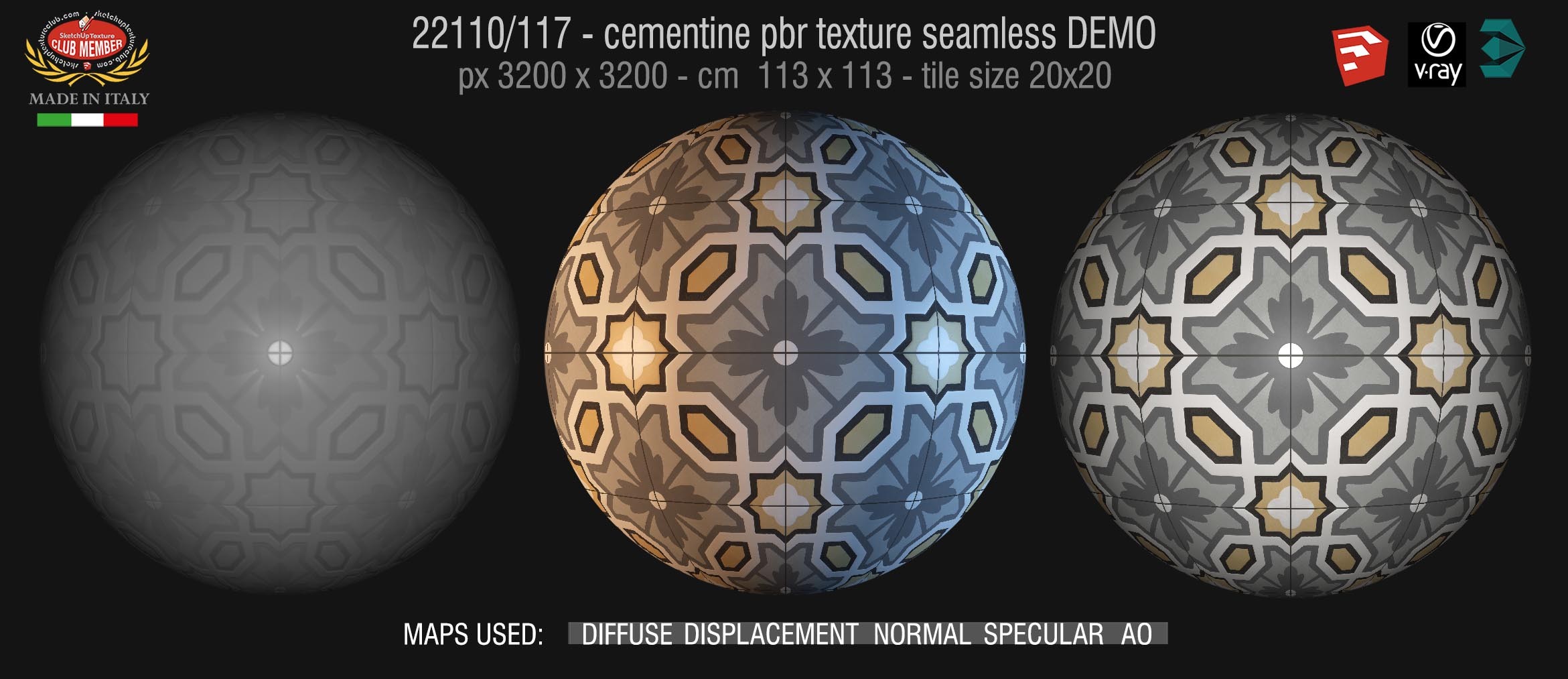 22110/117 cementine tiles Pbr texture seamless demo D_Segni Concrete Look by Marazzi