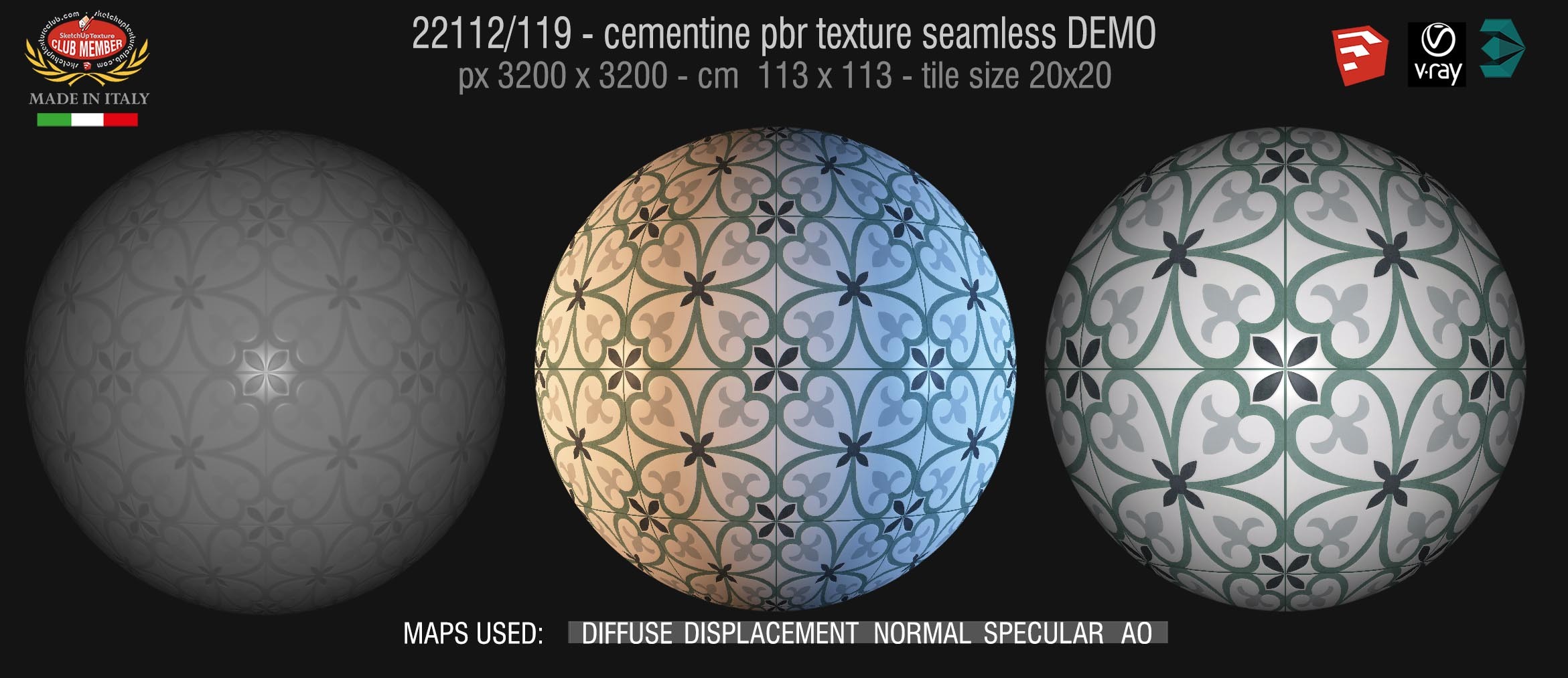 22112/119 cementine tiles Pbr texture seamless demo D_Segni Concrete Look by Marazzi