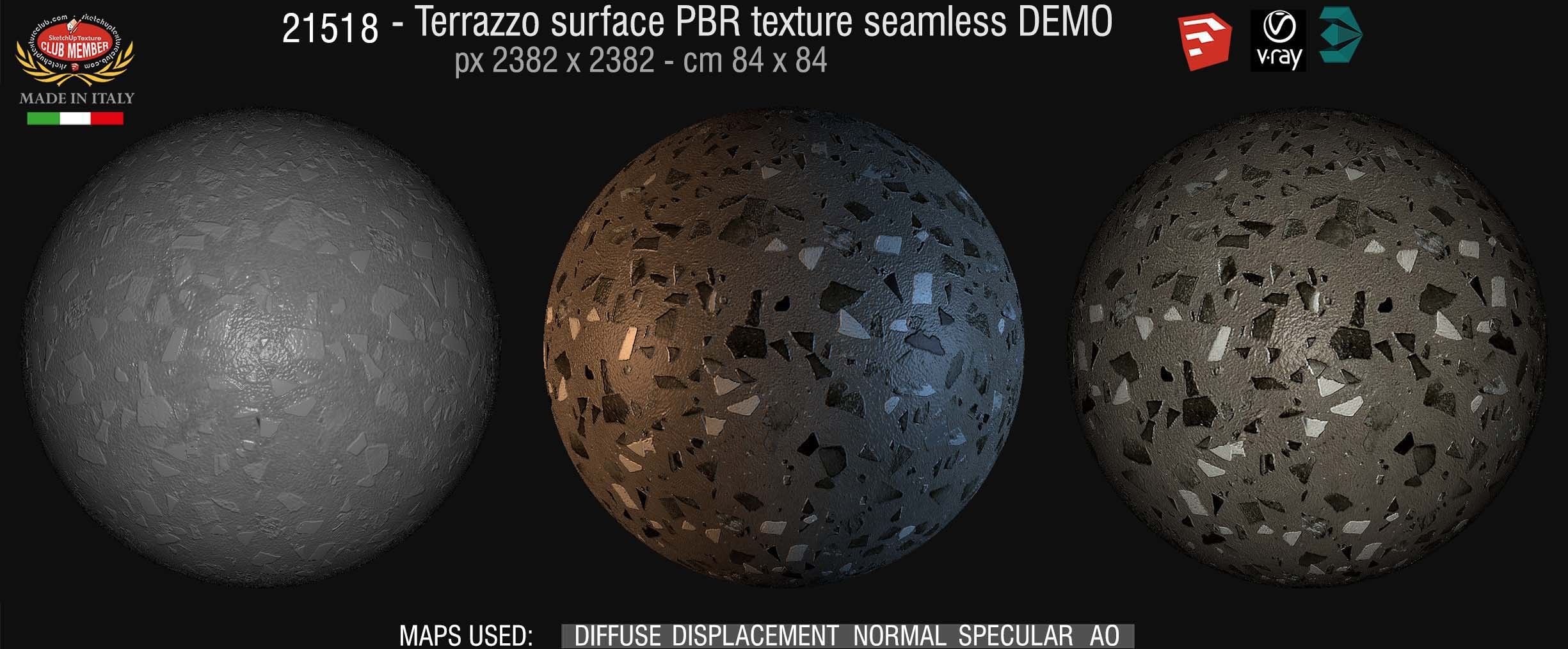21518 Terrazzo surface PBR texture seamless DEMO