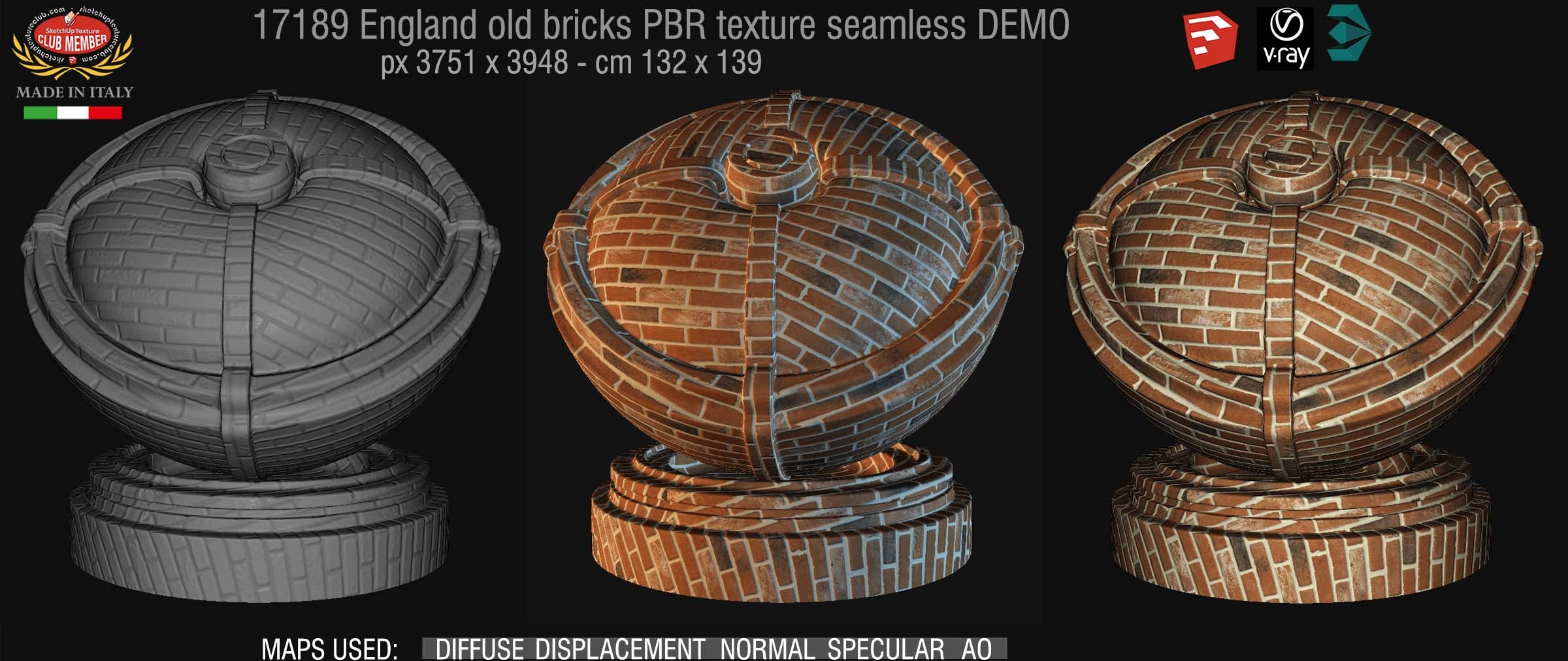 171189 England old bricks PBR texture seamless DEMO