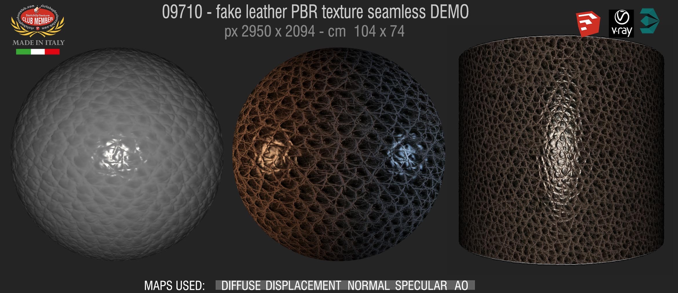 09710 fake leather PBR texture seamless DEMO